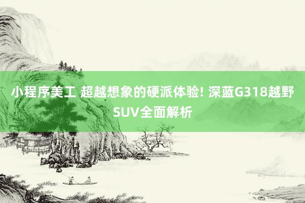 小程序美工 超越想象的硬派体验! 深蓝G318越野SUV全面解析